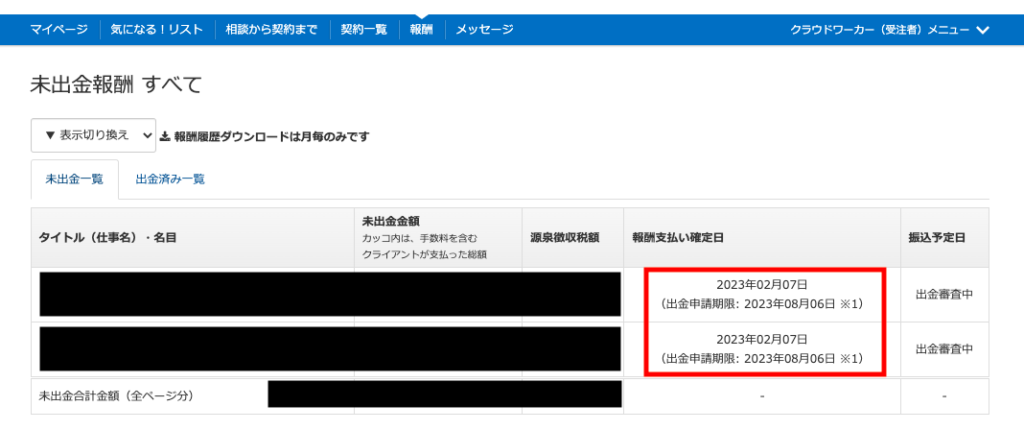 未出金